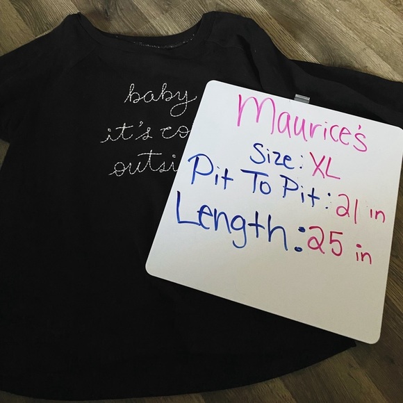 MAURICES Baby It’s Cold Outside Black Sweatshirt - Picture 5 of 5